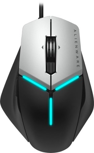  Alienware - AW958 Elite Wired Optical Gaming Mouse with RGB Lighting - Black/silver