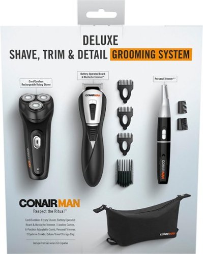 Conair Man Deluxe Electric Shaver - Black WORLDWIDE DELIVERY