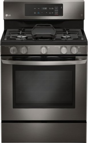 LG - 5.4 Cu. Ft. Freestanding Gas Convection Range - Black Stainless Steel-Front_Standard 