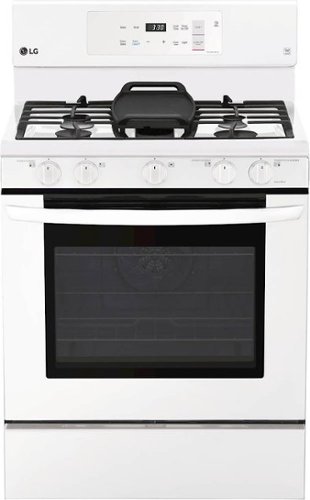 LG - 5.4 Cu. Ft. Freestanding Gas Convection Range - Smooth White-Front_Standard 