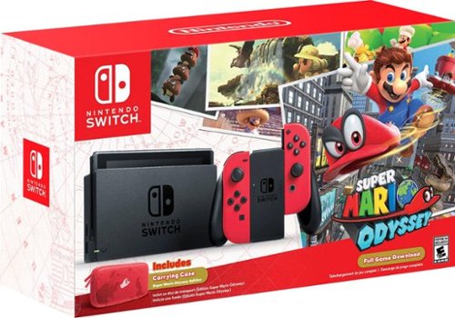 Nintendo - Switch 32GB Super Mario Odyssey Edition Bundle - Red Joy-Con