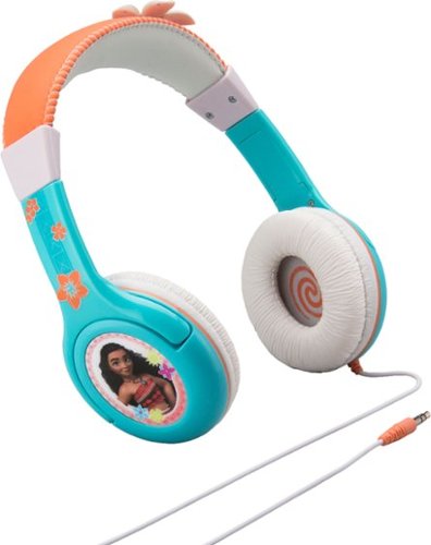  eKids - Disney Moana Islander Wired Over-the-Ear Headphones - White/Pink/Blue