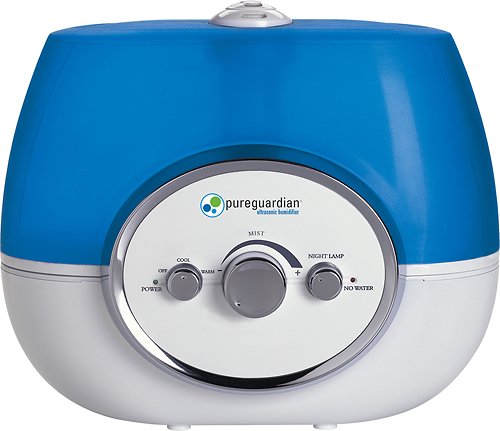PureGuardian - 1.5 Gal. Ultrasonic Warm/Cool Mist Humidifier - Blue/White