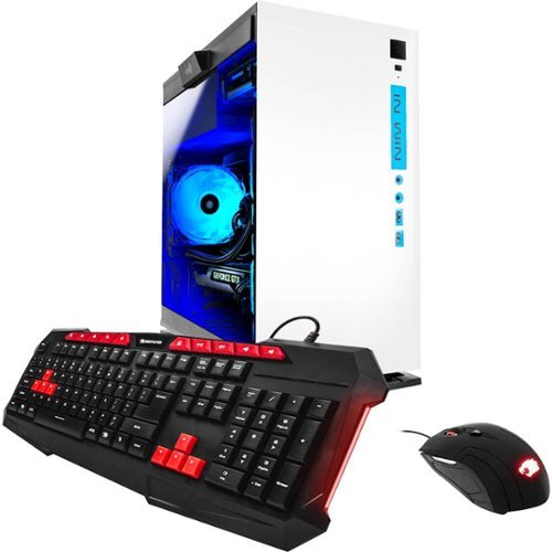  iBUYPOWER - Desktop - AMD Ryzen 5-Series - 8GB Memory - NVIDIA GeForce GTX 1050 Ti - 1TB Hard Drive - White/blue