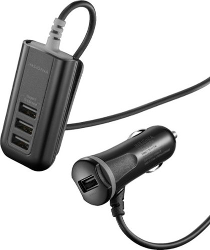  Insignia™ - 4-Port Vehicle Charger with Smart Charging - Black