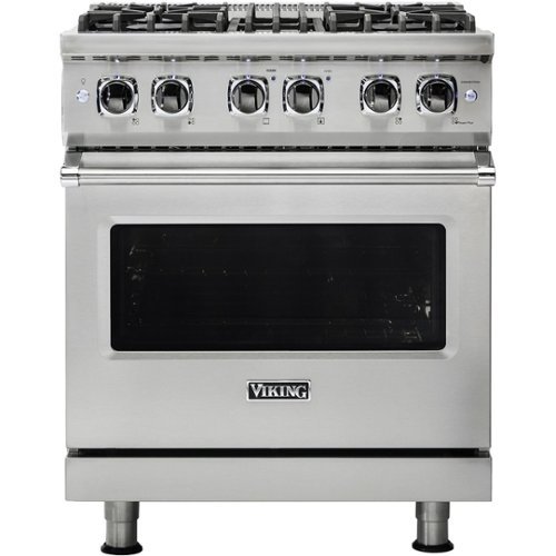 Viking - 4.7 Cu. Ft. Self-Cleaning Freestanding Dual Fuel LP Gas Convection Range - Stainless steel