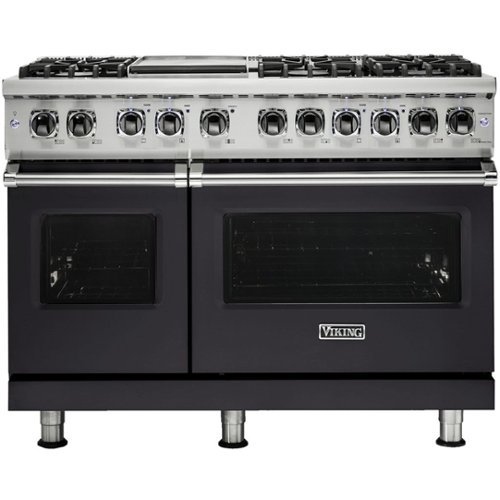 Viking - Self-Cleaning Freestanding Double Oven Dual Fuel Convection Range - Graphite Gray-Front_Standard 