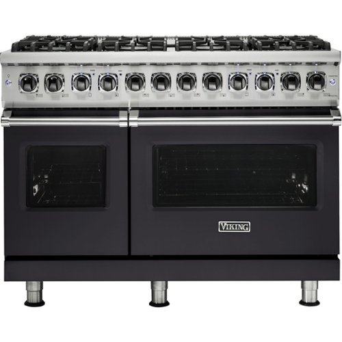Viking - Self-Cleaning Freestanding Double Oven Dual Fuel Convection Range - Graphite Gray-Front_Standard 