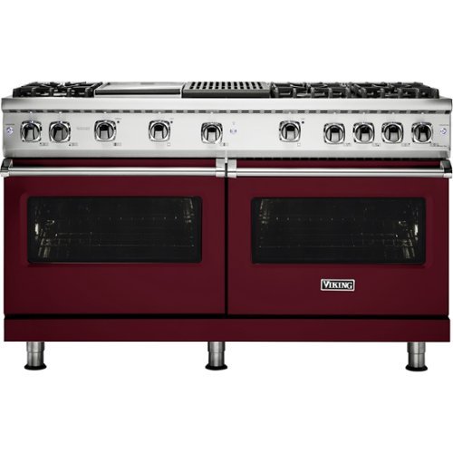 Viking - Freestanding Double Oven Gas Convection Range - Burgundy-Front_Standard 