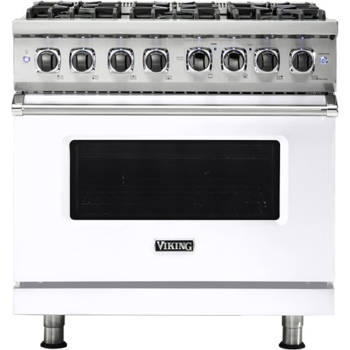 Viking - 5.6 Cu. Ft. Self-Cleaning Freestanding Dual Fuel LP Gas Convection Range - White