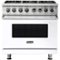 Viking - 5-Series 5.6 Cu. Ft. Self-Cleaning Freestanding Dual Fuel Convection Range - White-Front_Standard