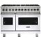 Viking - 5-Series Dual Fuel Self-Clean 48"W Sealed Burner Range - White-Front_Standard