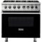 Viking - 5.6 Cu. Ft. Self-Cleaning Freestanding Dual Fuel Convection Range - Black-Front_Standard
