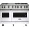 Viking - 6.1 Cu. Ft. Freestanding Double Oven LP Gas Convection Range - White-Front_Standard