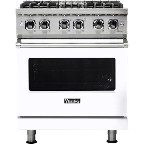 Viking - 4.7 Cu. Ft. Self-Cleaning Freestanding Dual Fuel Convection Range - White