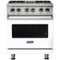 Viking - 5-Series 4.7 Cu. Ft. Self-Cleaning Freestanding Dual Fuel Convection Range - White-Front_Standard