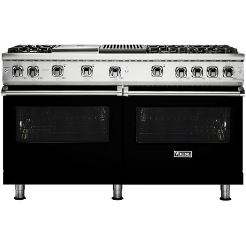 Viking - Professional 5 Series 8.0 Cu. Ft. Freestanding Double Oven LP Gas Convection Range - Black