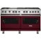 Viking - Self-Cleaning Freestanding Double Oven Dual Fuel Convection Range - Burgundy-Front_Standard