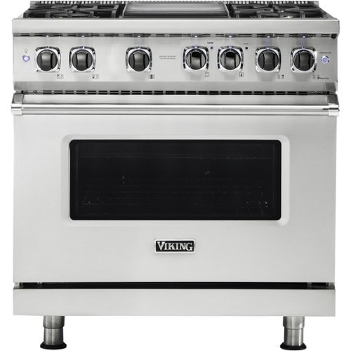 

Viking - 5-Series 5.6 Cu. Ft. Self-Cleaning Freestanding Dual Fuel Convection Range - Stainless Steel