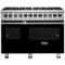 Viking - Self-Cleaning Freestanding Double Oven Dual Fuel Convection Range - Black-Front_Standard