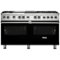Viking - 9.4 Cu. Ft. Self-Cleaning Freestanding Double Oven Dual Fuel LP Gas Convection Range - Black-Front_Standard