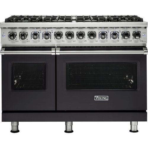 Viking - Self-Cleaning Freestanding Double Oven Dual Fuel Convection Range - Graphite Gray-Front_Standard 