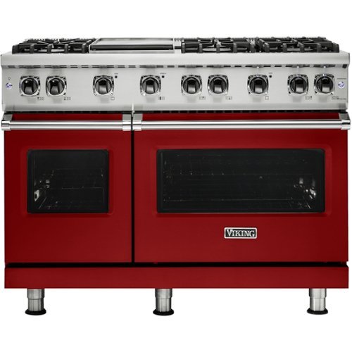 Viking - Freestanding Double Oven Gas Convection Range - Apple red-Front_Standard 