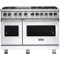 Viking - 5-Series Dual Fuel Self-Clean 48"W Sealed Burner Range - White-Front_Standard