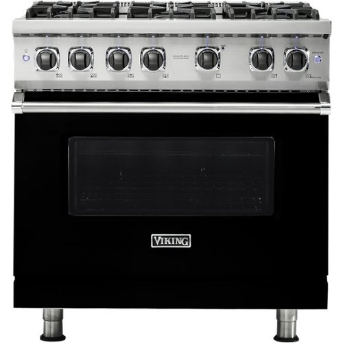 Viking - 5.1 Cu. Ft. Freestanding LP Gas Convection Range - Black-Front_Standard 
