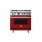 Viking - 5.6 Cu. Ft. Self-Cleaning Freestanding Dual Fuel Convection Range - Apple red-Front_Standard