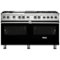Viking - Self-Cleaning Freestanding Double Oven Dual Fuel Convection Range - Black-Front_Standard