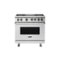 Viking - 5-Series 5.6 Cu. Ft. Self-Cleaning Freestanding Dual Fuel Convection Range - Stainless steel-Front_Standard
