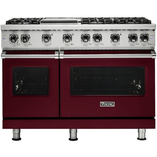 Viking - Freestanding Double Oven Gas Convection Range - Burgundy-Front_Standard 