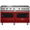 Viking - Freestanding Double Oven Gas Convection Range - Apple red-Front_Standard
