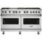 Viking - 5-Series Dual Fuel Self-Clean 60"W Sealed Burner Range - Stainless Steel-Front_Standard