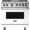 Viking - 5-Series 5.6 Cu. Ft. Self-Cleaning Freestanding Dual Fuel Convection Range - White-Front_Standard
