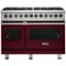 Viking - Self-Cleaning Freestanding Double Oven Dual Fuel Convection Range - Burgundy-Front_Standard