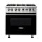 Viking - 5.6 Cu. Ft. Self-Cleaning Freestanding Dual Fuel LP Gas Convection Range - Black-Front_Standard