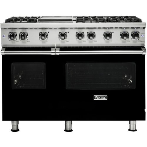 Viking - Professional 5 Series 6.1 Cu. Ft. Freestanding Double Oven Gas Convection Range - Black-Front_Standard 