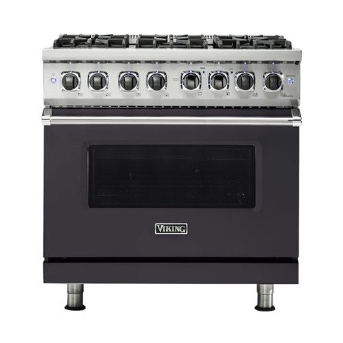 Viking - 5.6 Cu. Ft. Self-Cleaning Freestanding Dual Fuel Convection Range - Graphite Gray-Front_Standard 