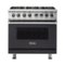 Viking - 5.6 Cu. Ft. Self-Cleaning Freestanding Dual Fuel Convection Range - Graphite Gray-Front_Standard