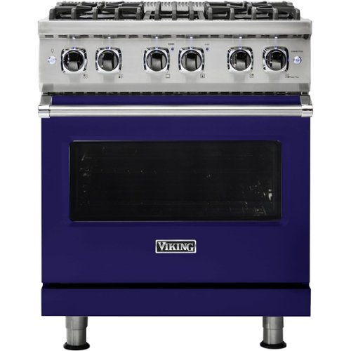 Viking - 4.7 Cu. Ft. Self-Cleaning Freestanding Dual Fuel Convection Range - Cobalt Blue-Front_Standard 