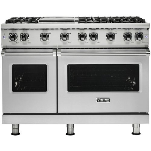 Viking - Professional 5 Series 6.1 Cu. Ft. Freestanding Double Oven Gas Convection Range - Stainless steel
