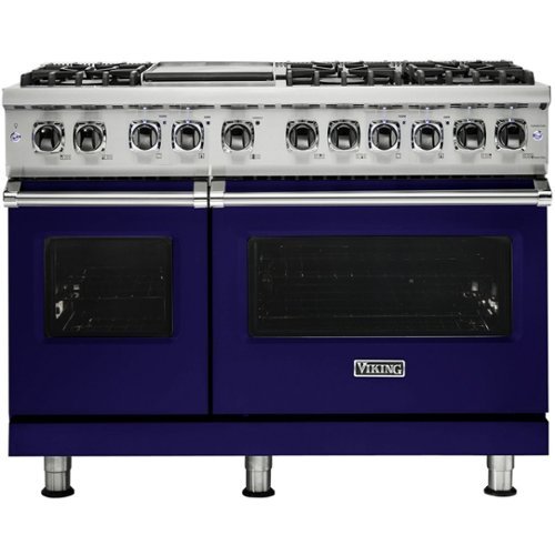 Viking - Self-Cleaning Freestanding Double Oven Dual Fuel Convection Range - Cobalt Blue-Front_Standard 