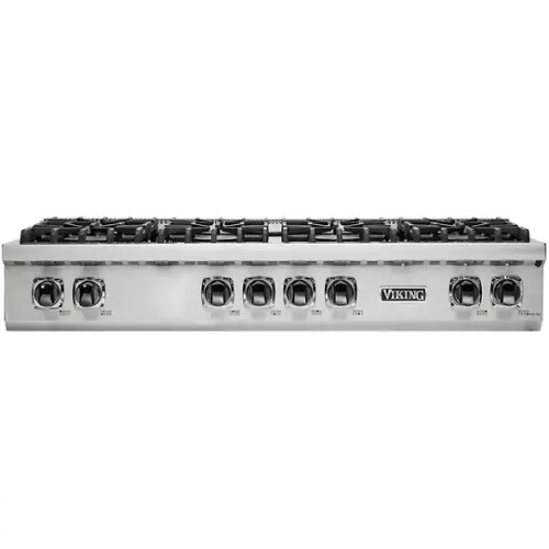 Front. Viking - Built-in 5 Series Gas 48"W Sealed Burner Rangetop-LP - Stainless Steel.