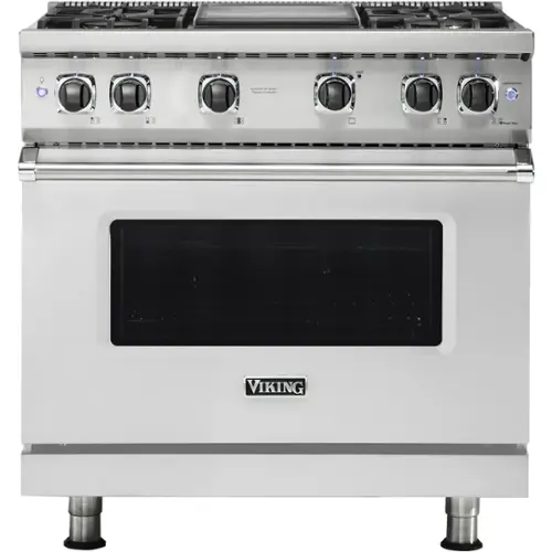 Front. Viking - 5.1 Cu. Ft. Freestanding LP Gas Convection Range - Stainless Steel.
