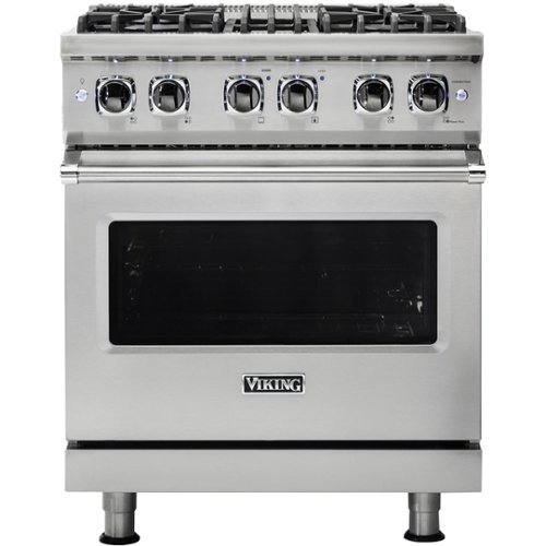 Viking - 4.7 Cu. Ft. Self-Cleaning Freestanding Dual Fuel Convection Range - Stainless steel
