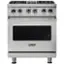 Front. Viking - 5-Series 4.7 Cu. Ft. Self-Cleaning Freestanding Dual Fuel Convection Range - Stainless steel.