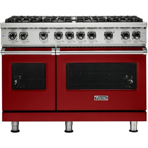 Viking - Freestanding Double Oven Gas Convection Range - Apple red-Front_Standard 