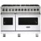Viking - 5-Series Dual Fuel Self-Clean 48"W Sealed Burner Range - White-Front_Standard